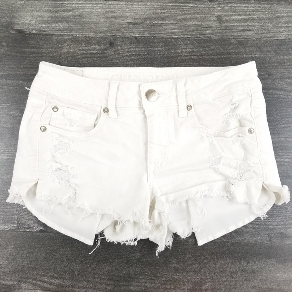 Womens American Eagle White Distressed 